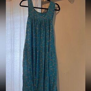 Chic Teal Floral Maxi Dress